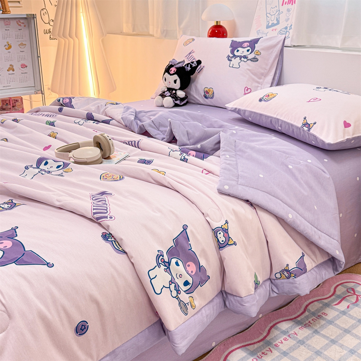 91家纺网 家纺一手货源 找家纺 名兮家居 2026新款正版授权经典奥特曼全棉夏被四件套【含防伪标】 全棉夏被-甜筒库洛米