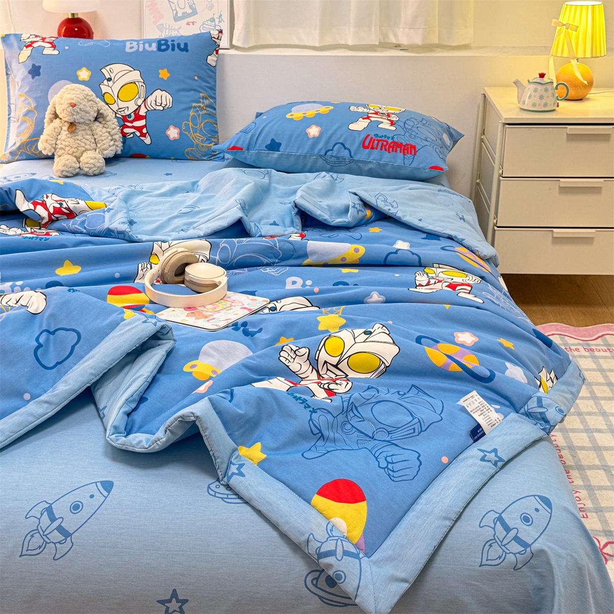 名兮家居 2026新款正版授权经典奥特曼全棉夏被四件套【含防伪标】 全棉夏被-光线王子