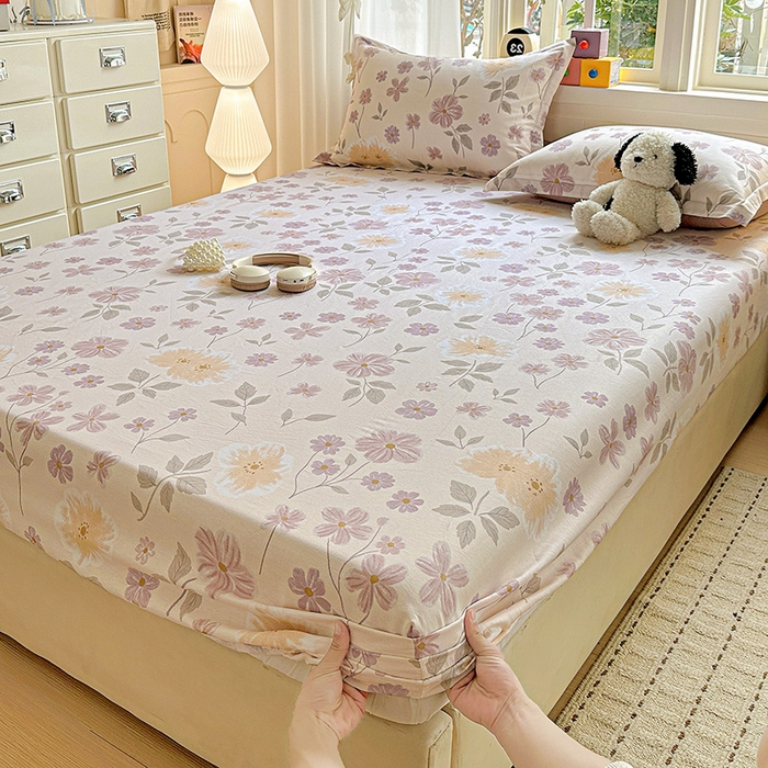 91家纺网 家纺一手货源 找家纺 依庭 2026新款12868全棉纯棉印花床笠秋日确幸