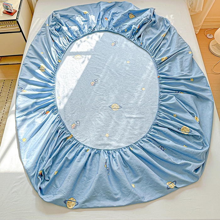 91家纺网 家纺一手货源 找家纺 依庭 2026新款12868全棉纯棉印花床笠太空奇遇