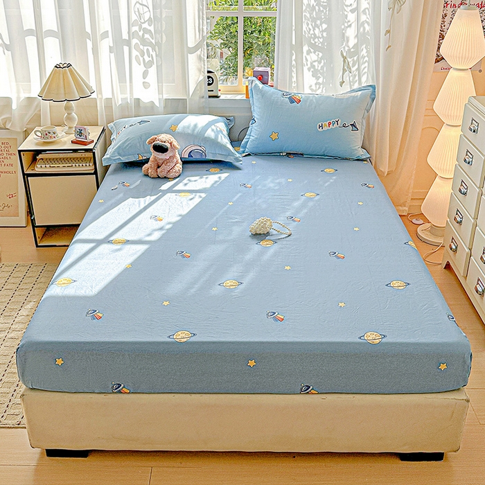 91家纺网 家纺一手货源 找家纺 依庭 2026新款12868全棉纯棉印花床笠太空奇遇