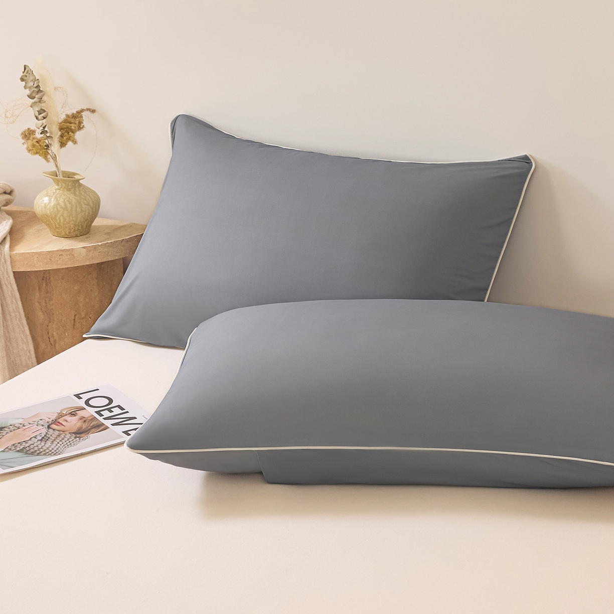 91家纺网 家纺一手货源 找家纺 寐眠 2026新款凉感纯色双拼夏被夏凉被空调被-风格二 暮灰静凉