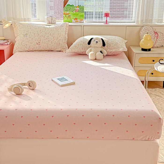 91家纺网 家纺一手货源 找家纺 依庭 2026新款12868全棉纯棉印花床笠甜莓手记