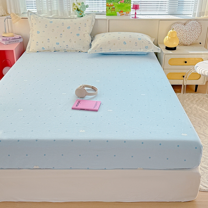 91家纺网 家纺一手货源 找家纺 依庭 2026新款12868全棉纯棉印花床笠甜梦小狗