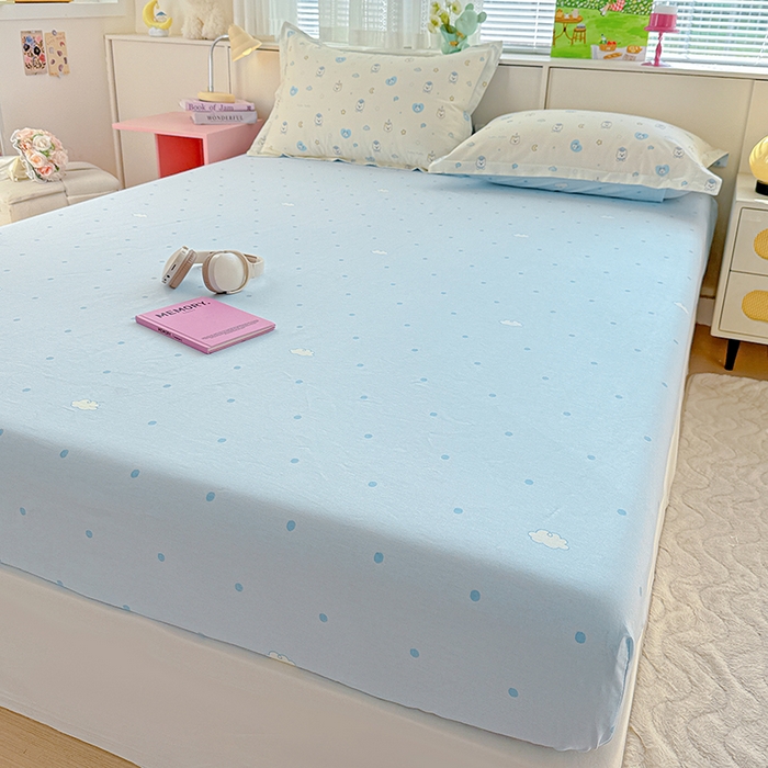 91家纺网 家纺一手货源 找家纺 依庭 2026新款12868全棉纯棉印花床笠甜梦小狗