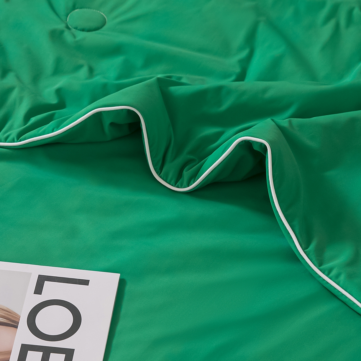 91家纺网 家纺一手货源 找家纺 寐眠 2026新款凉感纯色双拼夏被夏凉被空调被-风格二 柠绿冰萃