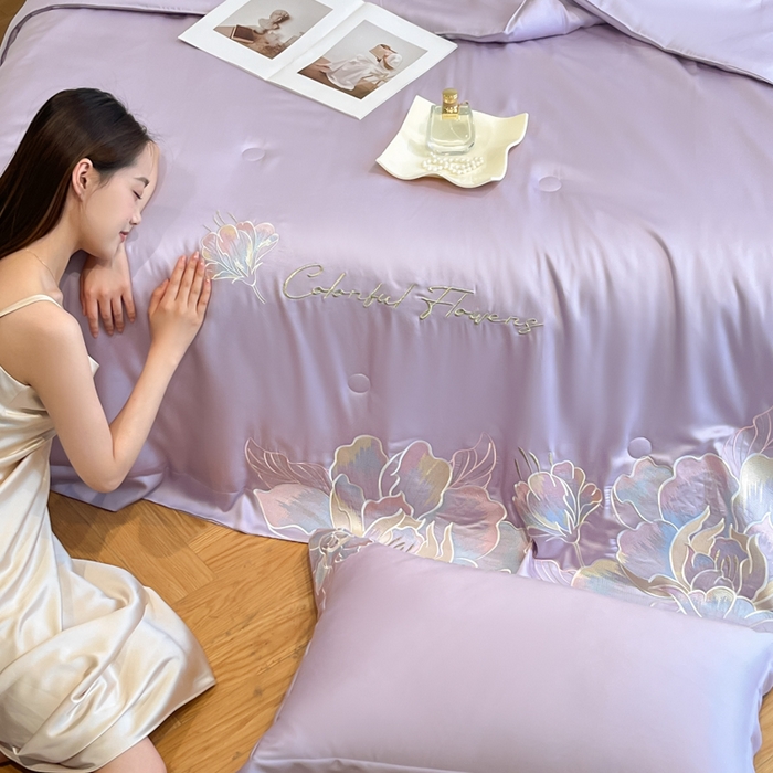 91家纺网 家纺一手货源 找家纺 女子家纺 2026新款天丝柔软亲肤夏凉被-华尔兹 华尔兹-高贵紫