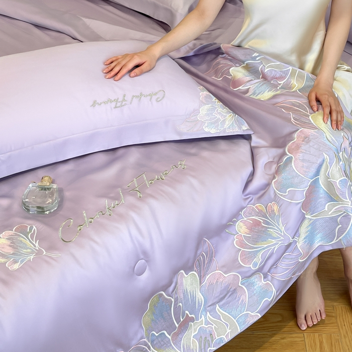 91家纺网 家纺一手货源 找家纺 女子家纺 2026新款天丝柔软亲肤夏凉被-华尔兹 华尔兹-高贵紫