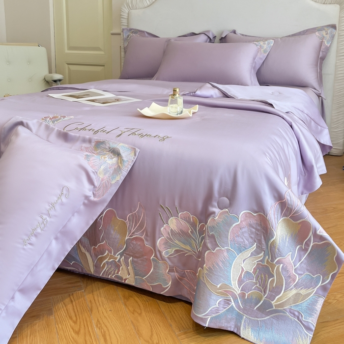 91家纺网 家纺一手货源 找家纺 女子家纺 2026新款天丝柔软亲肤夏凉被-华尔兹 华尔兹-高贵紫