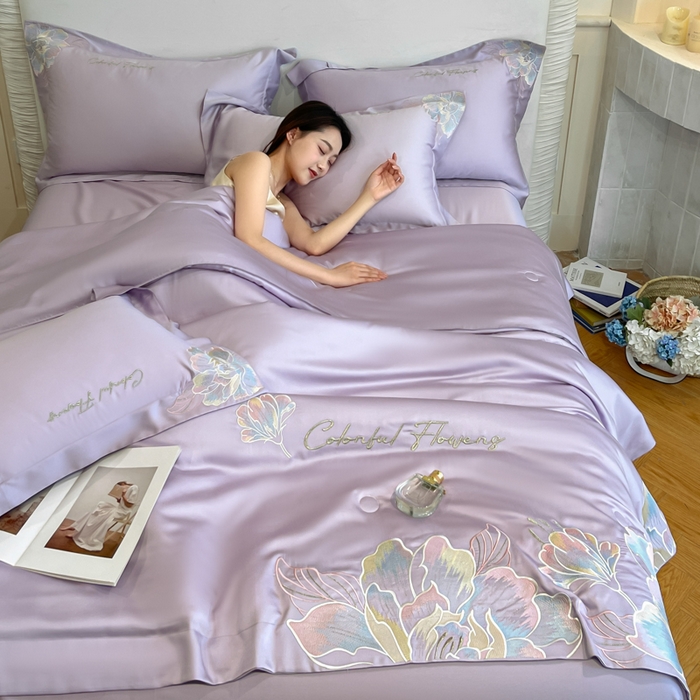 91家纺网 家纺一手货源 找家纺 女子家纺 2026新款天丝柔软亲肤夏凉被-华尔兹 华尔兹-高贵紫