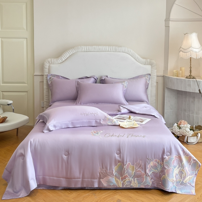 91家纺网 家纺一手货源 找家纺 女子家纺 2026新款天丝柔软亲肤夏凉被-华尔兹 华尔兹-高贵紫