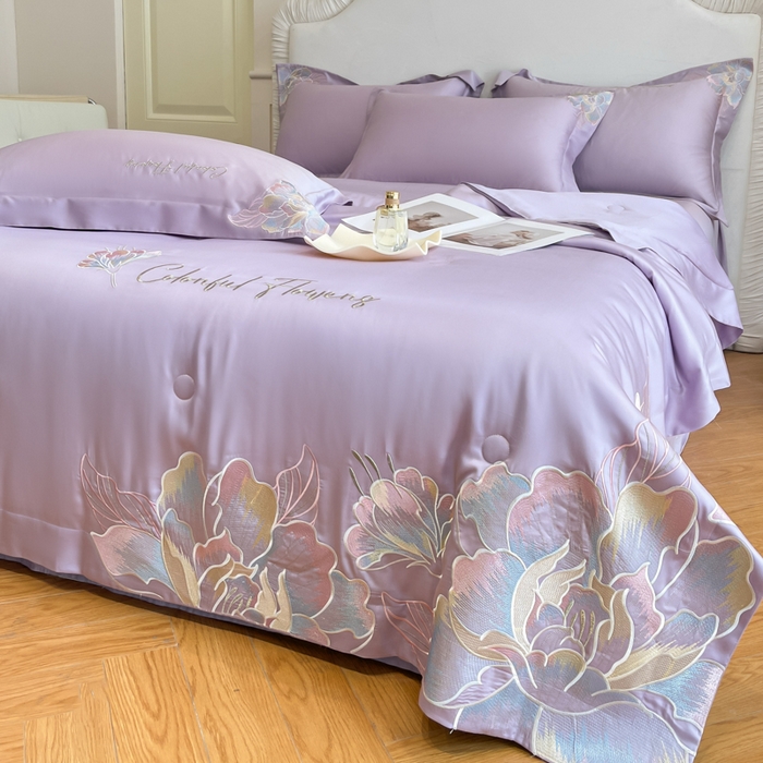 91家纺网 家纺一手货源 找家纺 女子家纺 2026新款天丝柔软亲肤夏凉被-华尔兹 华尔兹-高贵紫