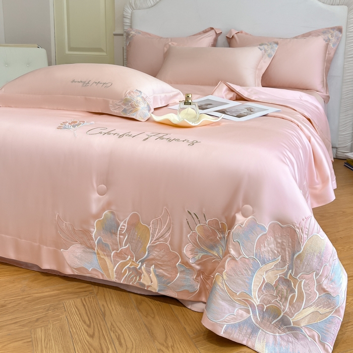 91家纺网 家纺一手货源 找家纺 女子家纺 2026新款天丝柔软亲肤夏凉被-华尔兹 华尔兹-少女粉