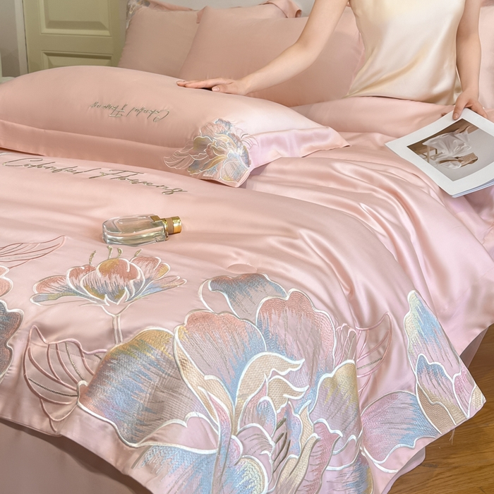 91家纺网 家纺一手货源 找家纺 女子家纺 2026新款天丝柔软亲肤夏凉被-华尔兹 华尔兹-少女粉