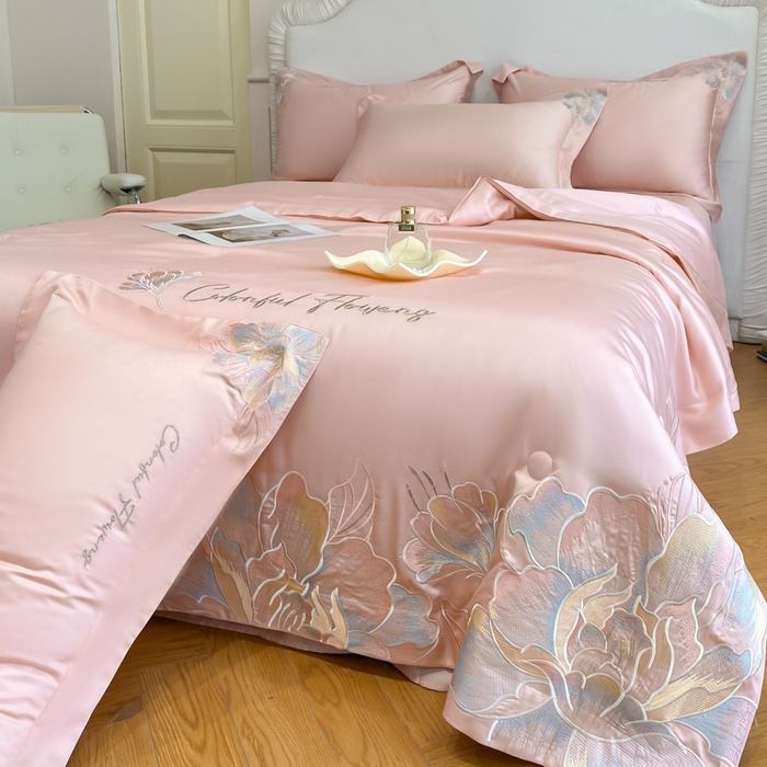 91家纺网 家纺一手货源 找家纺 女子家纺 2026新款天丝柔软亲肤夏凉被-华尔兹 华尔兹-少女粉