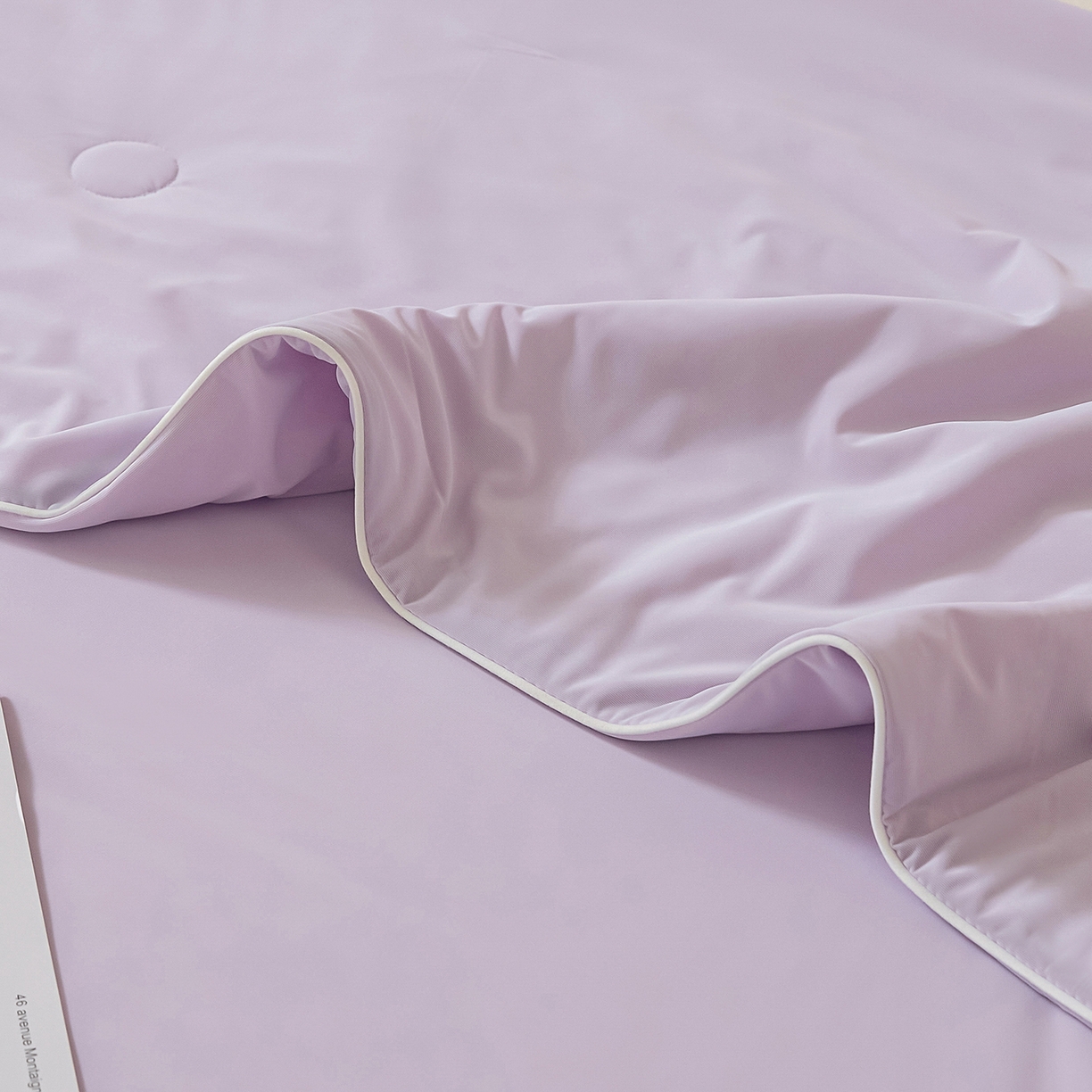 91家纺网 家纺一手货源 找家纺 寐眠 2026新款凉感纯色双拼夏被夏凉被空调被-风格二 葡萄冰酪