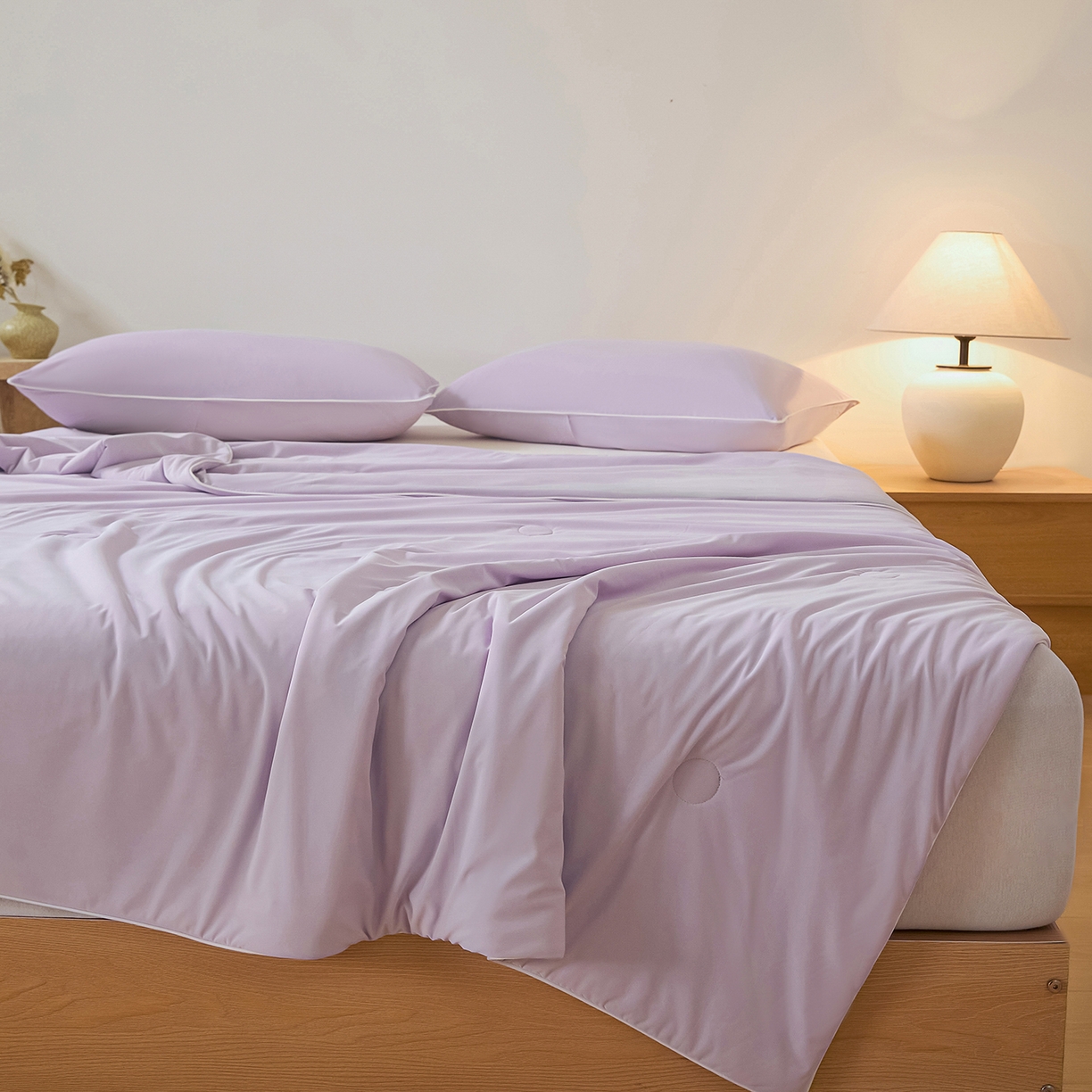 91家纺网 家纺一手货源 找家纺 寐眠 2026新款凉感纯色双拼夏被夏凉被空调被-风格二 葡萄冰酪