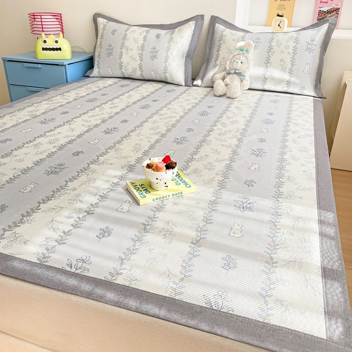 91家纺网 家纺一手货源 找家纺 川悦生活 2026新款时尚数码印花冰藤席 小兔叶香