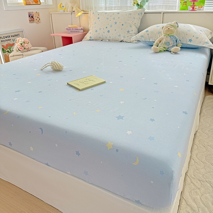 91家纺网 家纺一手货源 找家纺 依庭 2026新款12868全棉纯棉印花床笠挽星河