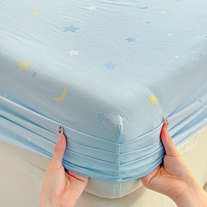 91家纺网 家纺一手货源 找家纺 依庭 2026新款12868全棉纯棉印花床笠挽星河