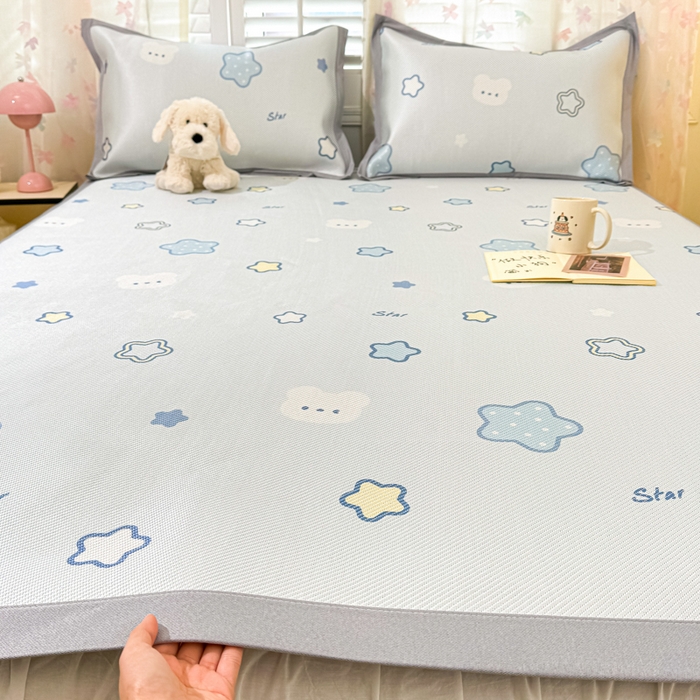 91家纺网 家纺一手货源 找家纺 川悦生活 2026新款时尚数码印花冰藤席 星塔小熊