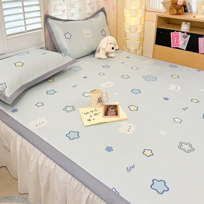 91家纺网 家纺一手货源 找家纺 川悦生活 2026新款时尚数码印花冰藤席 星塔小熊