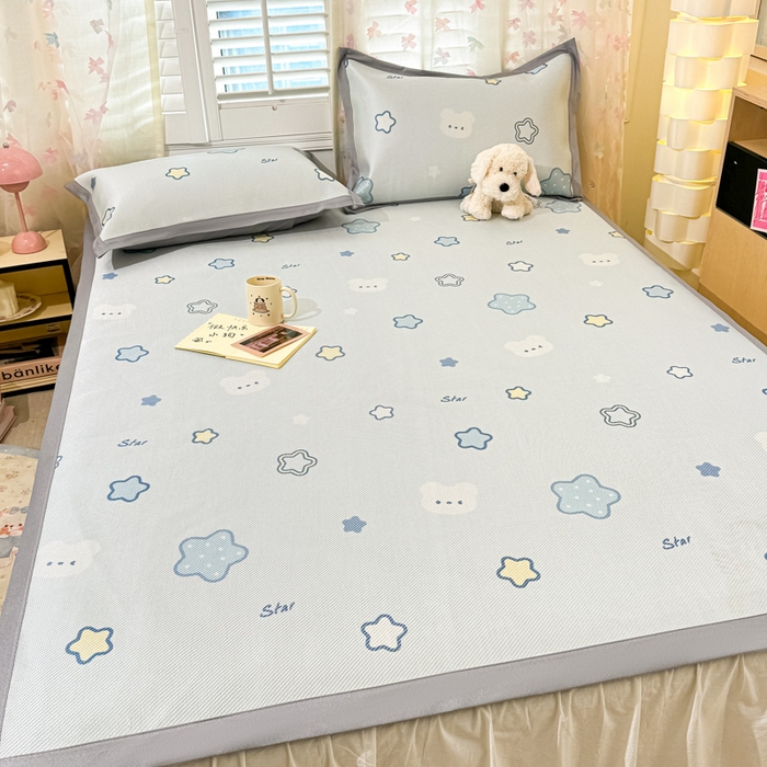 91家纺网 家纺一手货源 找家纺 川悦生活 2026新款时尚数码印花冰藤席 星塔小熊