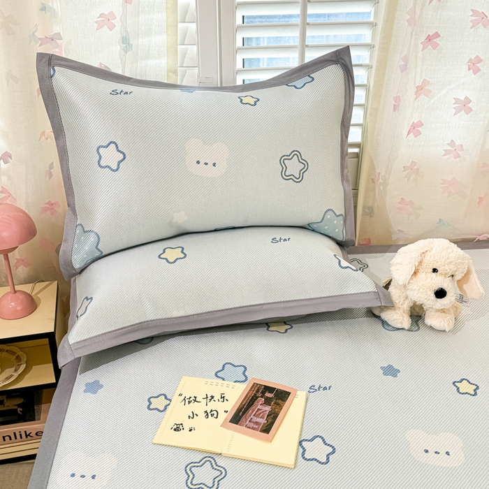 91家纺网 家纺一手货源 找家纺 川悦生活 2026新款时尚数码印花冰藤席 星塔小熊