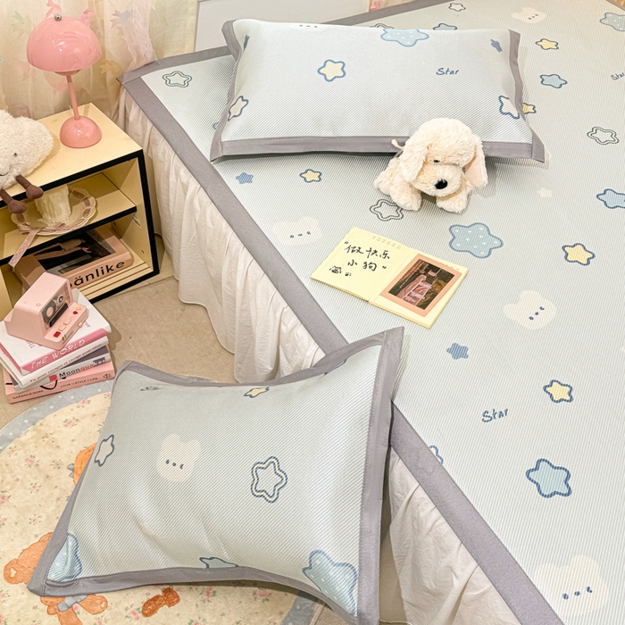 91家纺网 家纺一手货源 找家纺 川悦生活 2026新款时尚数码印花冰藤席 星塔小熊