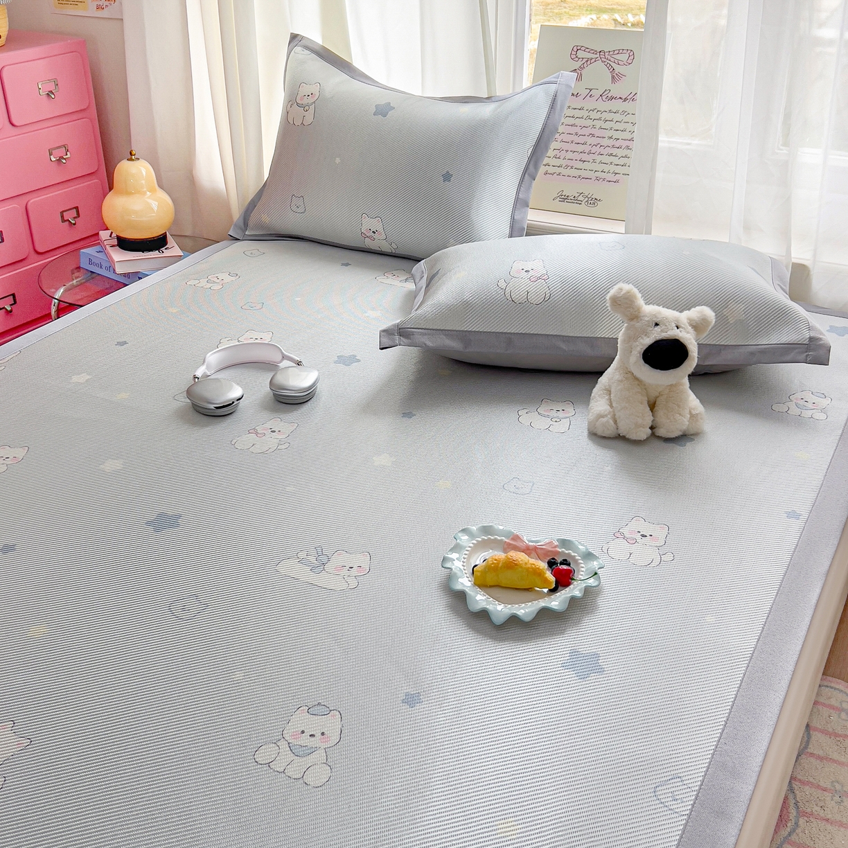 91家纺网 家纺一手货源 找家纺 川悦生活 2026新款时尚数码印花冰藤席 星月西高地