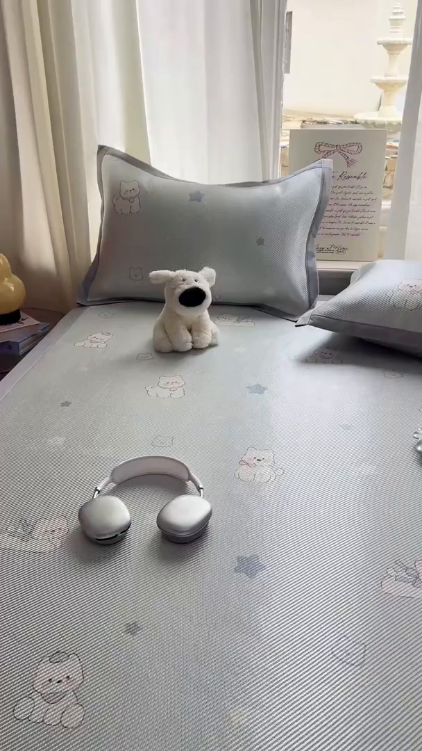 91家纺网 家纺一手货源 找家纺 川悦生活 2026新款时尚数码印花冰藤席 星月西高地