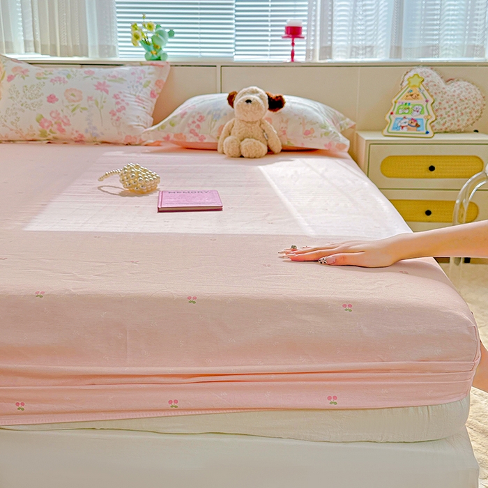 91家纺网 家纺一手货源 找家纺 依庭 2026新款12868全棉纯棉印花床笠闻花薇名