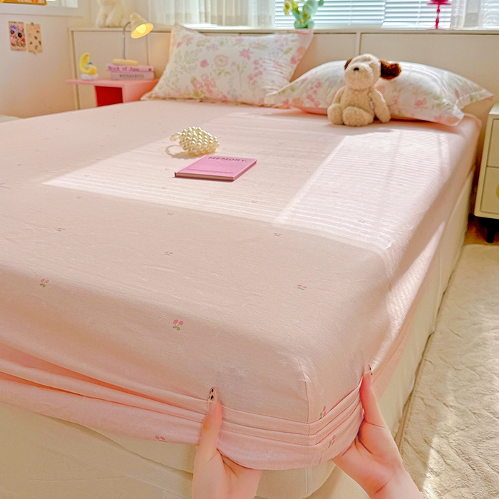 91家纺网 家纺一手货源 找家纺 依庭 2026新款12868全棉纯棉印花床笠闻花薇名