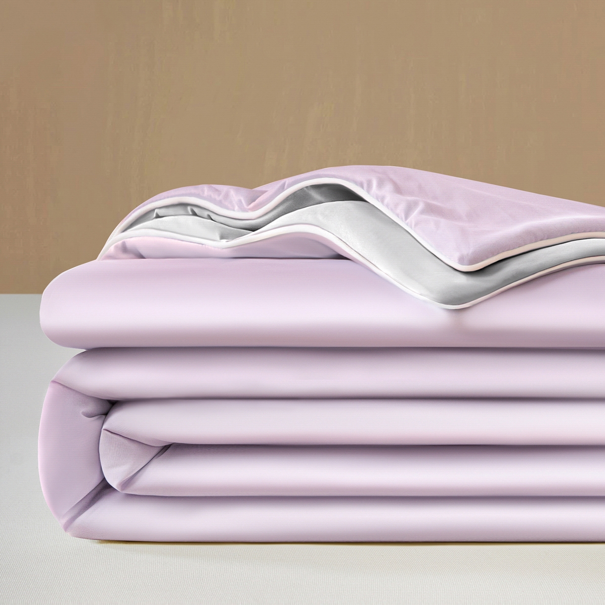 寐眠 2026新款凉感纯色双拼夏被夏凉被空调被-风格二 紫芋冰絮