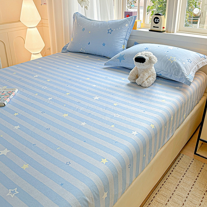 91家纺网 家纺一手货源 找家纺 依庭 2026新款12868全棉纯棉印花床笠五星集