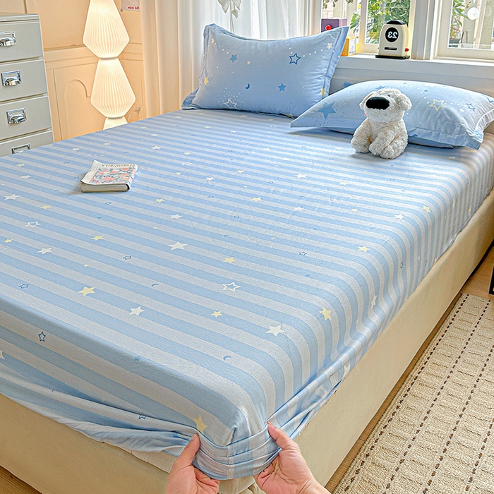 91家纺网 家纺一手货源 找家纺 依庭 2026新款12868全棉纯棉印花床笠五星集