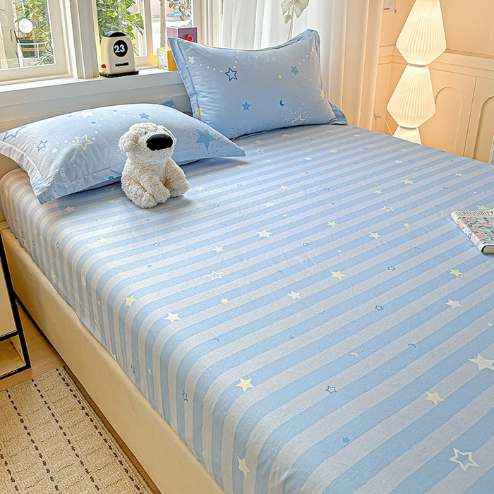 91家纺网 家纺一手货源 找家纺 依庭 2026新款12868全棉纯棉印花床笠五星集