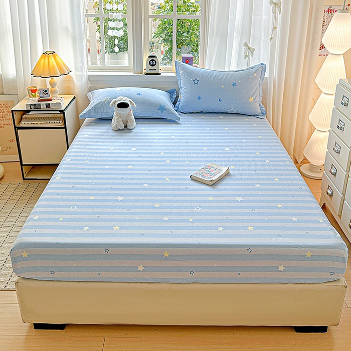 91家纺网 家纺一手货源 找家纺 依庭 2026新款12868全棉纯棉印花床笠五星集