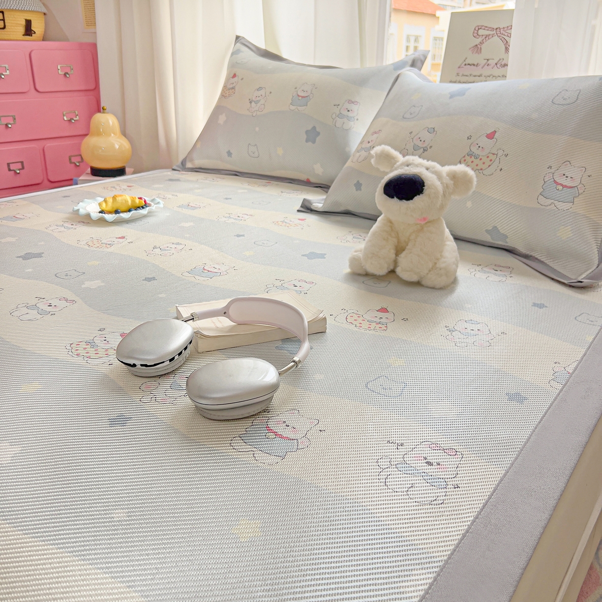 91家纺网 家纺一手货源 找家纺 川悦生活 2026新款时尚数码印花冰藤席 幸运西高地