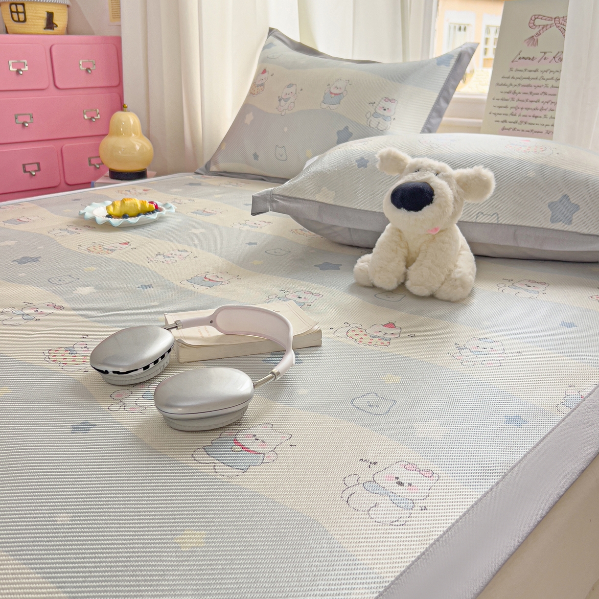 91家纺网 家纺一手货源 找家纺 川悦生活 2026新款时尚数码印花冰藤席 幸运西高地