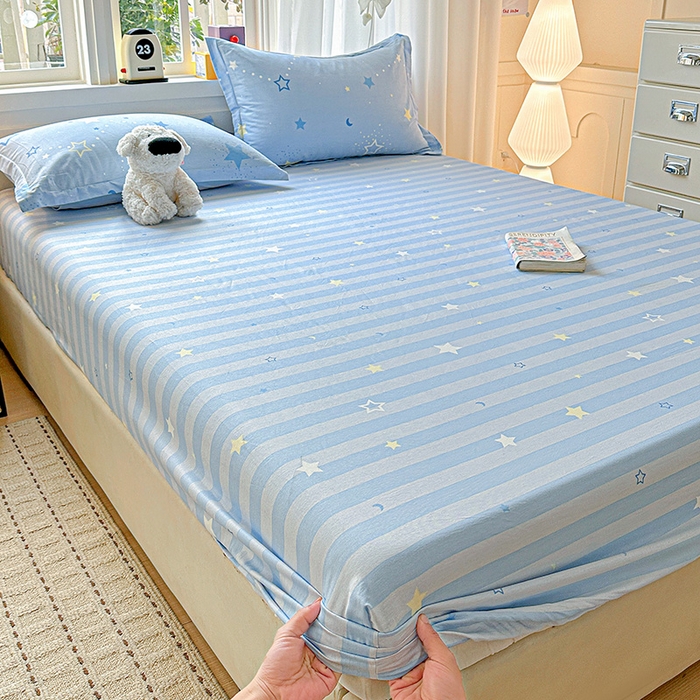 91家纺网 家纺一手货源 找家纺 依庭 2026新款12868全棉纯棉印花床笠五星集