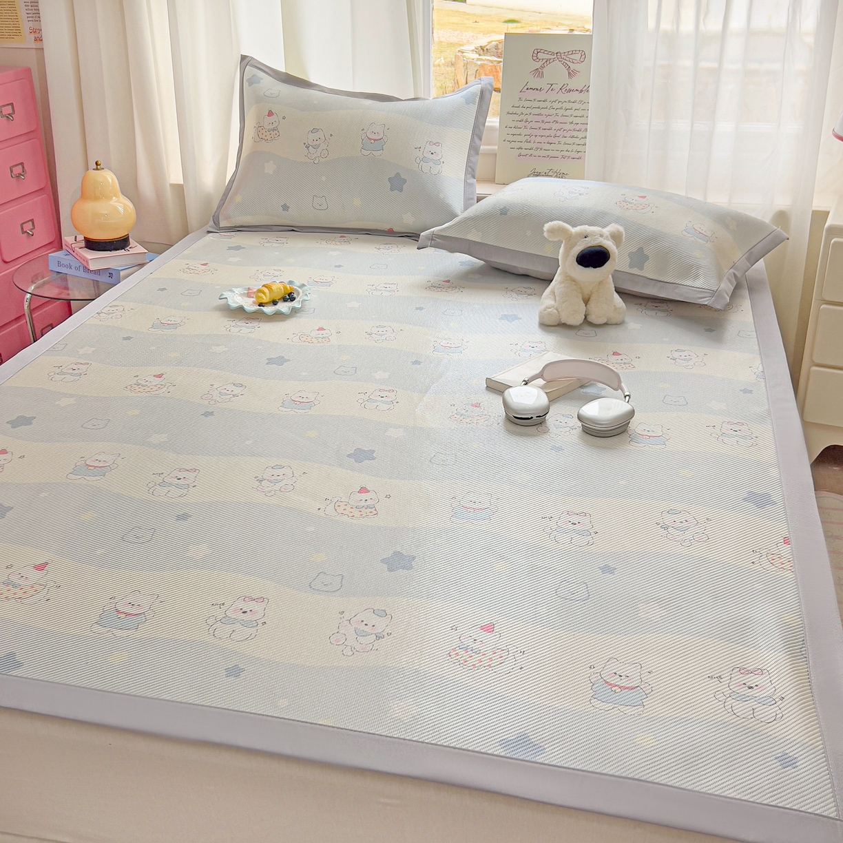 91家纺网 家纺一手货源 找家纺 川悦生活 2026新款时尚数码印花冰藤席 幸运西高地