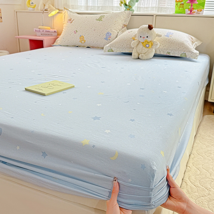 91家纺网 家纺一手货源 找家纺 依庭 2026新款12868全棉纯棉印花床笠小熊世界