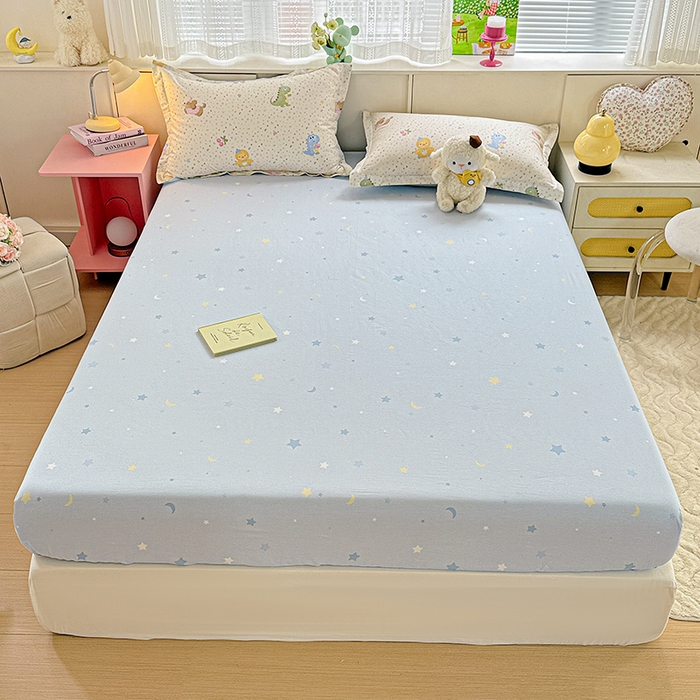 91家纺网 家纺一手货源 找家纺 依庭 2026新款12868全棉纯棉印花床笠小熊世界