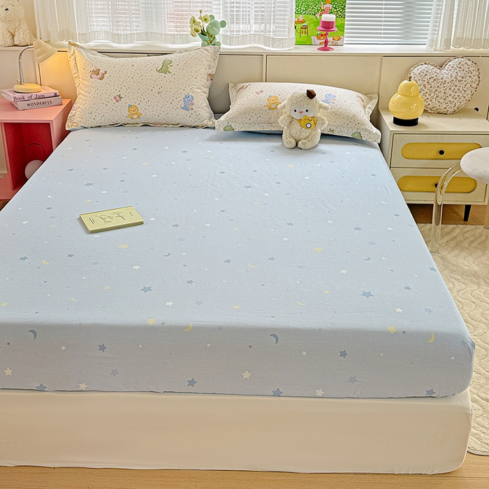 91家纺网 家纺一手货源 找家纺 依庭 2026新款12868全棉纯棉印花床笠小熊世界