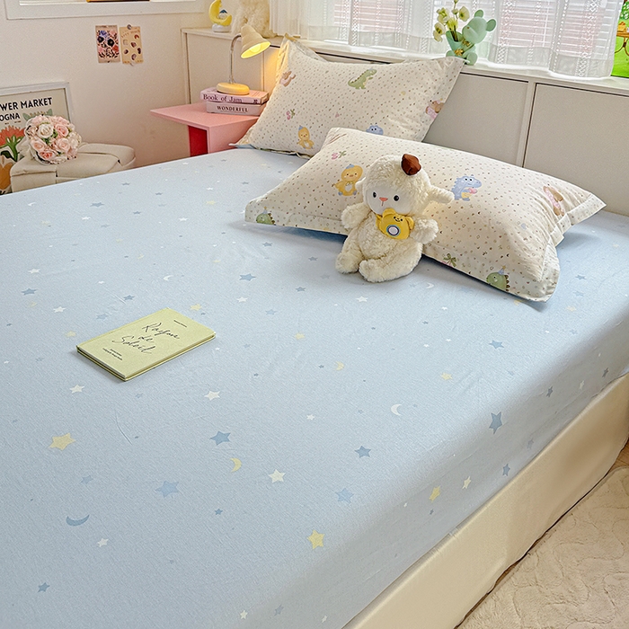 91家纺网 家纺一手货源 找家纺 依庭 2026新款12868全棉纯棉印花床笠小熊世界