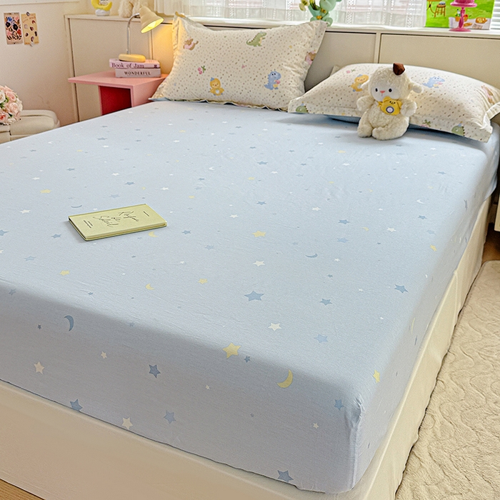 91家纺网 家纺一手货源 找家纺 依庭 2026新款12868全棉纯棉印花床笠小熊世界