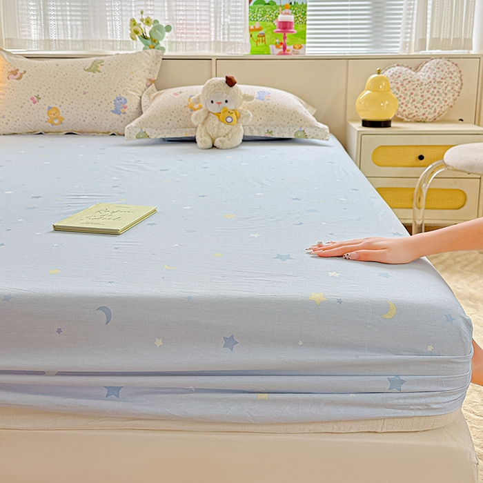 91家纺网 家纺一手货源 找家纺 依庭 2026新款12868全棉纯棉印花床笠小熊世界