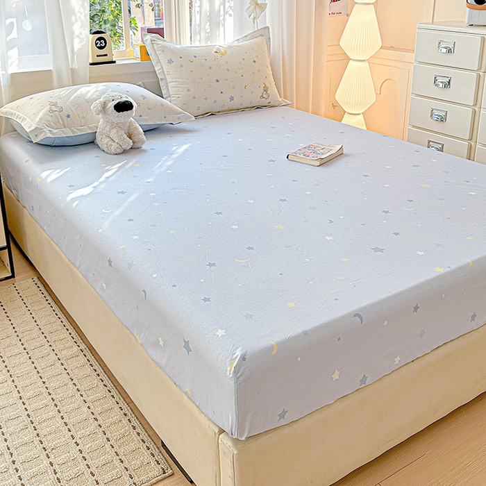 91家纺网 家纺一手货源 找家纺 依庭 2026新款12868全棉纯棉印花床笠星眠小熊