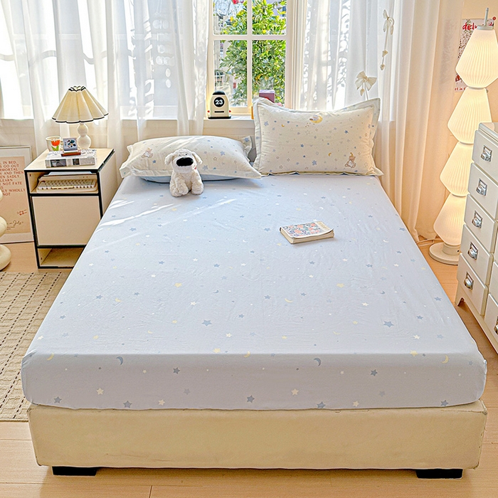 91家纺网 家纺一手货源 找家纺 依庭 2026新款12868全棉纯棉印花床笠星眠小熊